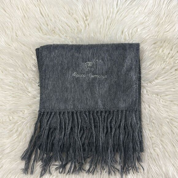 ALPACA CAMARGO SCARF COLOR DARK GRAY - Picture 1 of 6